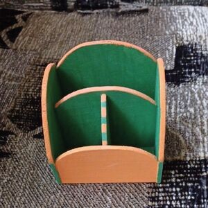 4/$40 Green & Orange Wooden Organizer